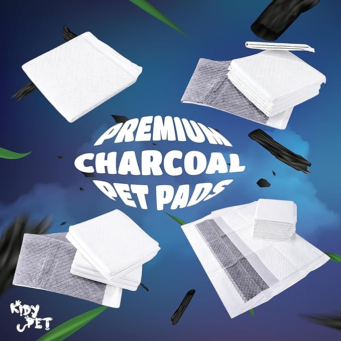 Bamboo Charcoal Pee Pad Absorption Deodorize Pet Disposable Toilet Activated Odor Control Carbon Dog Puppy & Cat Potty Training Pads with 6-Layer | Large Size (60×60 CM) (40 Count/Bag)