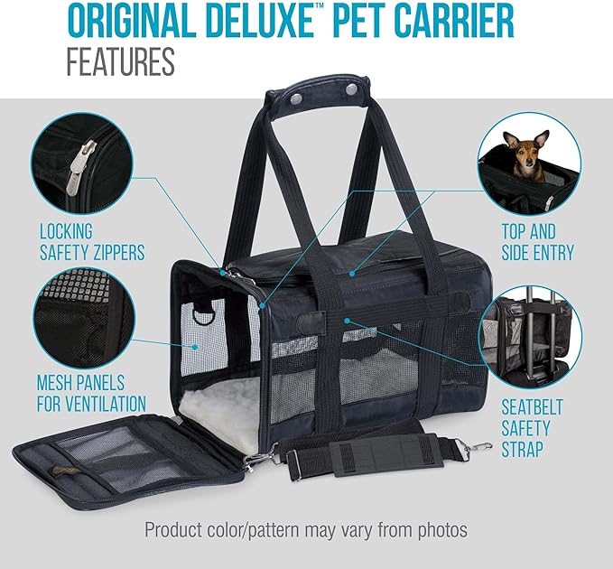 Sherpa® Original Deluxe™ Airline Approved Pet Carrier, Medium, Black