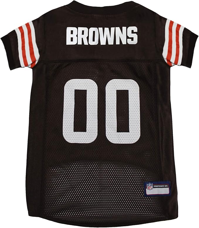 NFL Cleveland Browns Dog Jersey, Size: Large. Best Football Jersey Costume for Dogs & Cats. Licensed Jersey Shirt