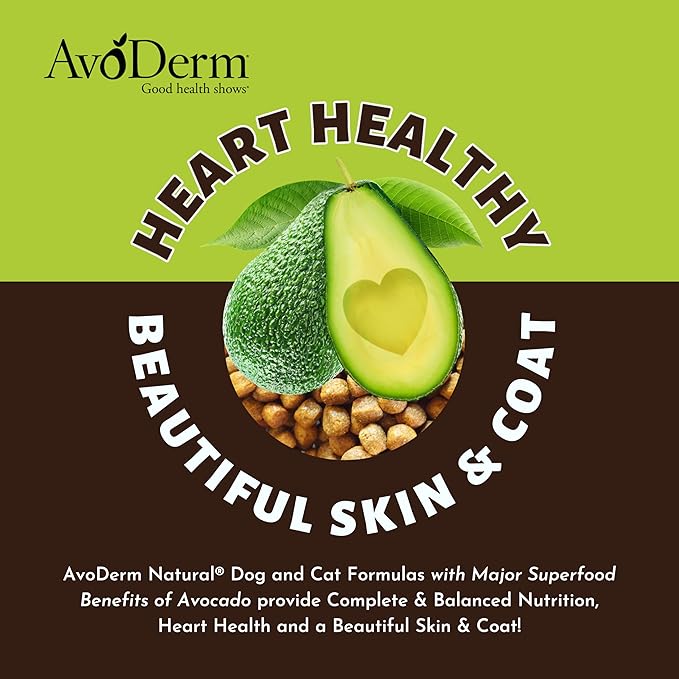 AvoDerm Natural Dry Dog Food, For Skin & Coat, Chicken & Rice Formula 15 Pound
