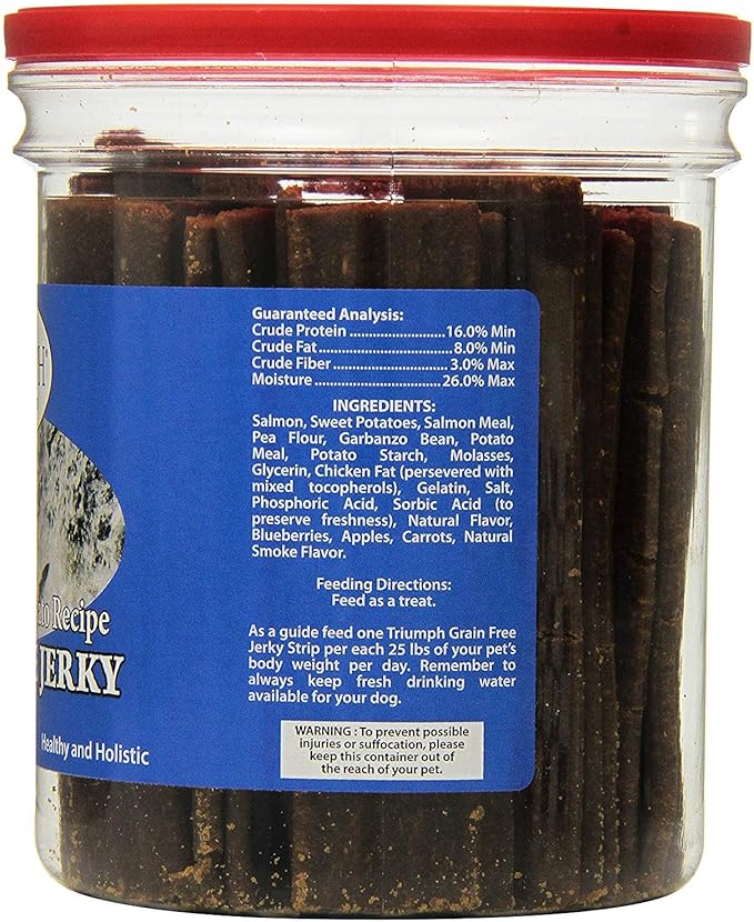 Triumph Super Premium Dog Treats 00851 Dog Salmon & Sweet Potato Jerky, 48-Ounce 3 pounds