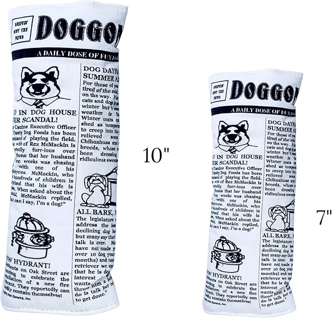 Pet Qwerks Plush Interactive Dog Toys - Newspaper Squeaker Toy - 10 in,Large breeds
