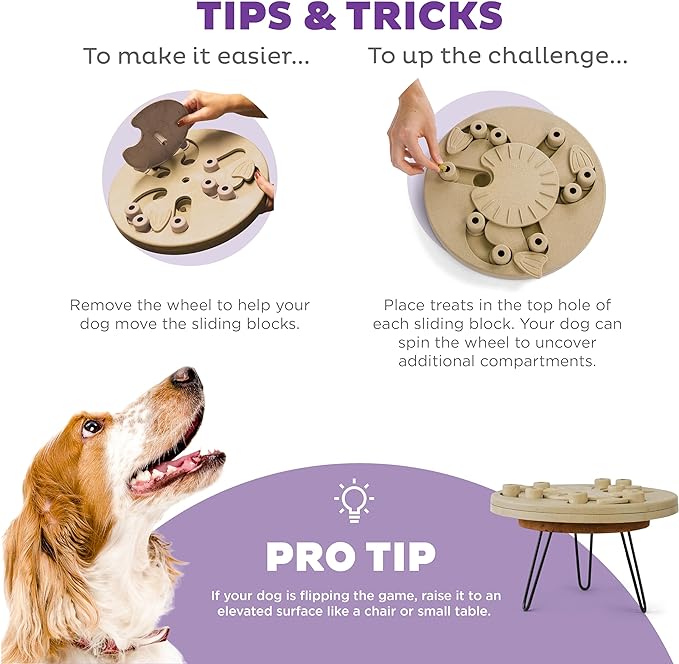 Outward Hound Nina Ottosson Dog Worker Dog Puzzle Interactive Treat Puzzle Dog Enrichment Dog Toy, Level 3 Advanced, Tan, Composite