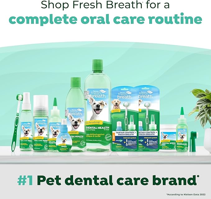 TropiClean Fresh Breath Supports Skin Health | Dog Oral Care Water Additive | Dog Breath Freshener Additive for Dental Health | VOHC Certified | Made in the USA | 16 oz