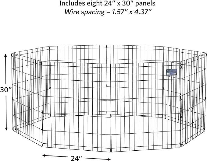 MidWest Homes For Pets Foldable Metal Dog Exercise Pen / Pet Playpen, 24'W x 30'H