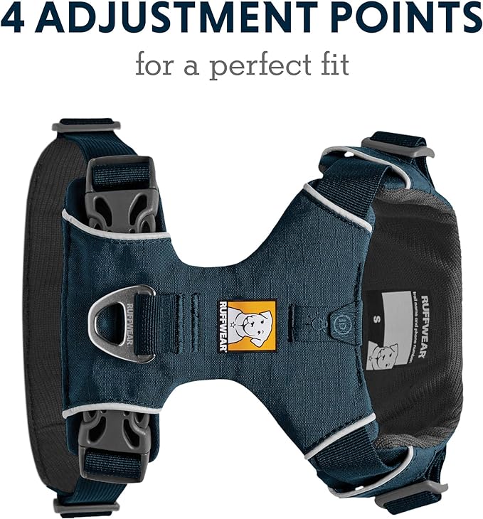 Ruffwear, Front Range Dog Harness, Reflective and Padded Harness for Training and Everyday, Blue Moon, Small