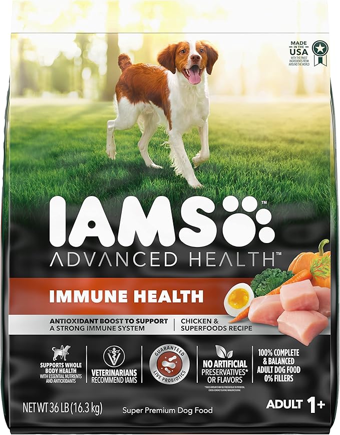 IAMS Advanced Health Immune Health Adult Dry Dog Food Chicken & Exclusive Superfoods Medley Recipe, 36 lb. Bag