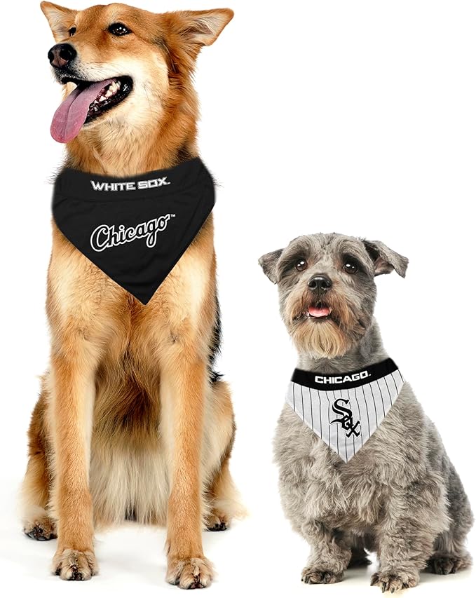 Pets First WSX-3217-L-XL MLB Chicago White Sox Reversible Pet Bandana, Large/X-Large, MLB Team Color