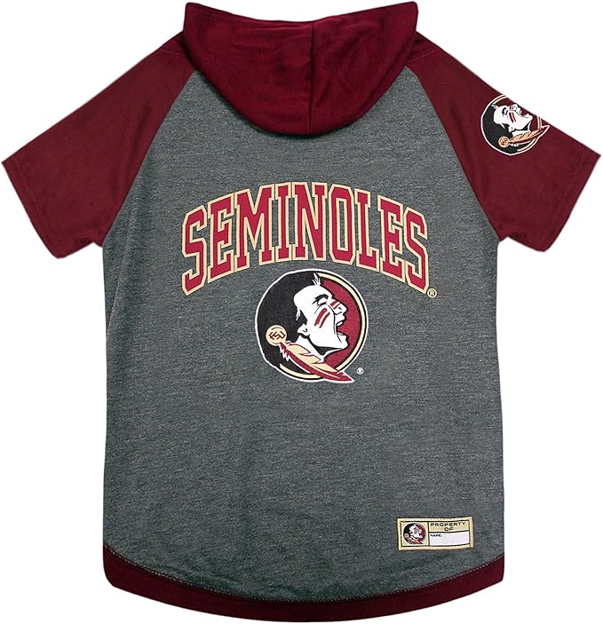 NCAA FLORIDA STATE SUN SEMINOLES HOODIE for DOGS & CATS, MEDIUM COLLEGIATE Licensed DOG HOODY Tee Shirt. Sports HOODY T-Shirt for Pets. COLLEGE Sporty Dog Hoodie Shirt.