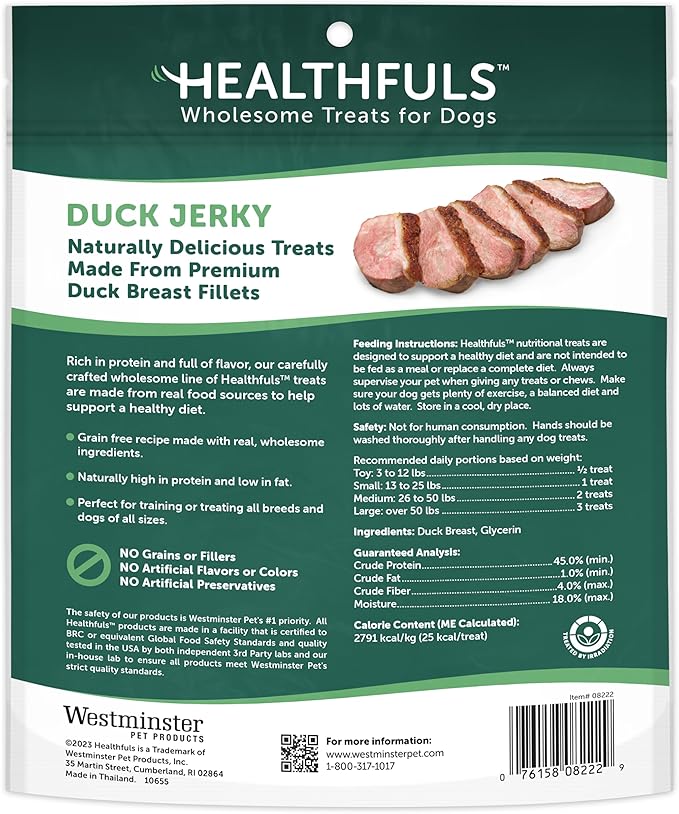 westminster pet products 08222 Wag N Tails, LB, Ducky Jerky, Dog Treat