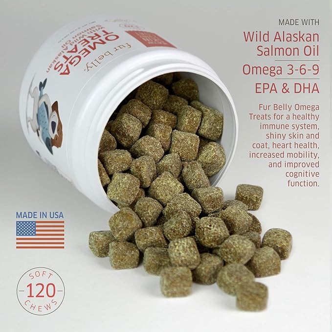 Salmon Oil for Dogs - Wild Alaskan Fish Oil for Dogs - Omega 3 for Dogs - Itch Relief for Dogs - Dog Joint Health - Dog Allergy Relief- Dog Itch Relief - 120 Dog Fish Oil Soft Chews