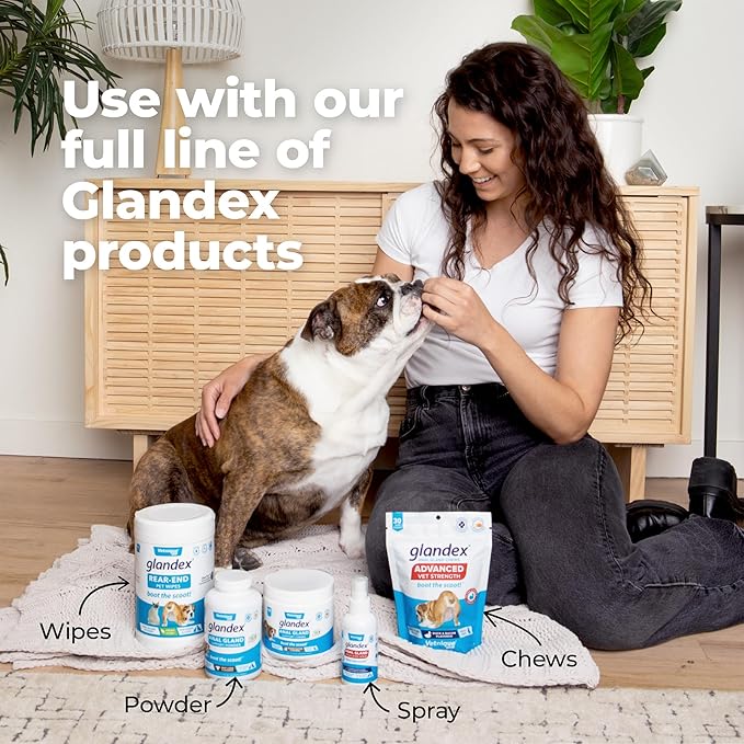 Vetnique Labs Glandex Dog Wipes for Pets Cleansing & Deodorizing Anal Gland Hygienic Wipes for Dogs & Cats with Vitamin E, Skin Conditioners and Aloe (75ct)