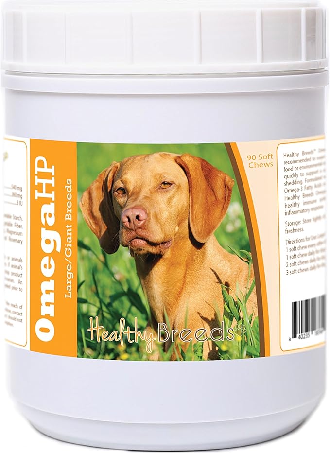 Healthy Breeds Vizsla Omega HP Fatty Acid Skin and Coat Support Soft Chews 90 Count