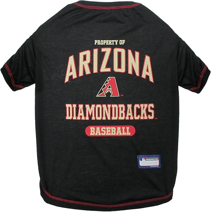 MLB Arizona Diamondbacks Dog T-Shirt, Medium. - Licensed Shirt for Pets Team Colored with Team Logos. - Premium Stretchable Materials for The Comfort of Your Dog & cat.