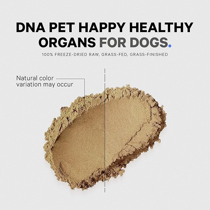 Happy Healthy Organs & Glands Supplement for Dogs, Freeze-Dried Raw Grass-Fed Beef Liver Heart Kidney Spleen Pancreas Bone Marrow, Bovine Thymus Multi Organ Powder, Canine Vitamins, 3 oz