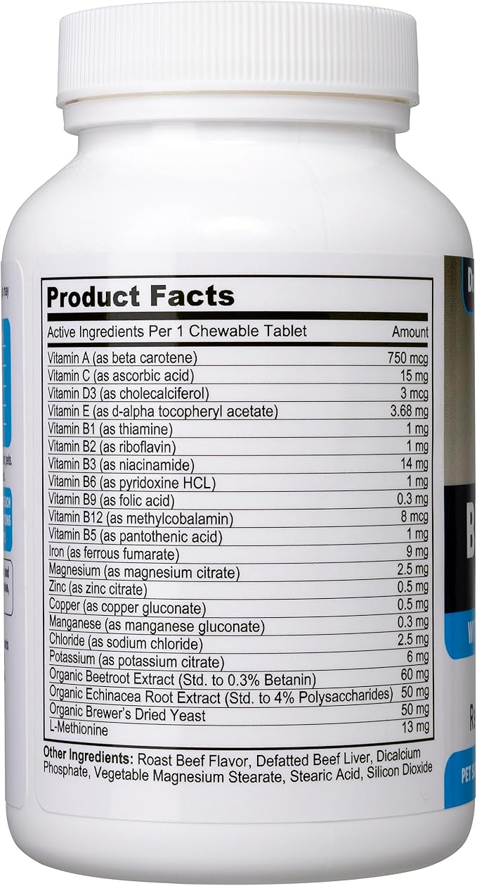 3in1 Blood Aid, Immunity & Energy for Dogs, Iron Supplement for Dogs, Helps Maintain Blood Health, Normal Red Blood Cells Levels & Normal Clothing Function, Iron for Dogs, Dog Iron Supplement