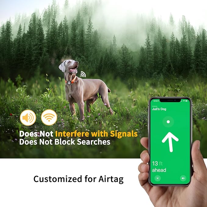 Dog Collar Airtag Holder with QR Code Dog Tag, Dog Airtag Holder with 100% Waterproof for Dog and Cat,Ultra Durable Pet Airtag Holder with Dog Name Tags Personalized for Most Widths Of Collars (Black)