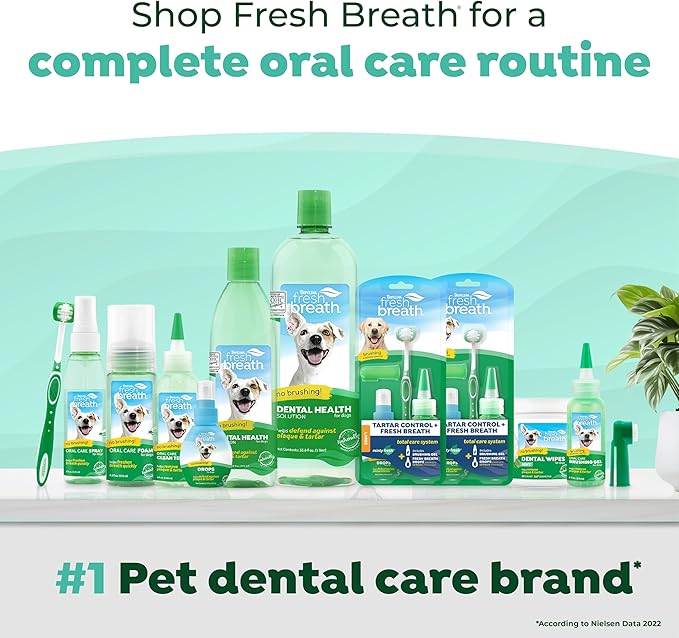 TropiClean Fresh Breath Plaque & Tartar Control Kit for Puppies | Puppy Toothbrush Kit with Puppy Toothbrush & Fingerbrush | Puppy Teeth Cleaning Gel | Help With Bad Puppy Breath