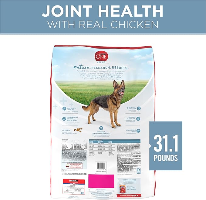 Purina ONE Plus Joint Health Formula Natural With Added Vitamins, Minerals and Nutrients Dry Dog Food - 31.1 lb. Bag
