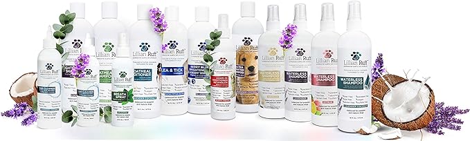 Lillian Ruff Ear Cleaner & Otic Wax Solvent for Dogs with Tea Tree Oil, Bee Propolis & Aloe - Coconut and Lavender Scent - Dissolve Wax and Combat Ear Odors - Safe for Sensitive Ears (4oz)