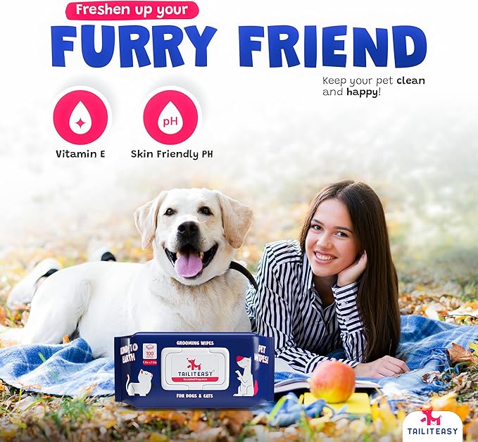 Pet Wipes for Dogs - Dog Paw Wipes - Dog Cleaning Wipes - Biodegradable Cat Bath Wipes - Puppy Grooming Wipes - Toxic-Free Kitten Wipes (No Fragrance) (Pack of 1)