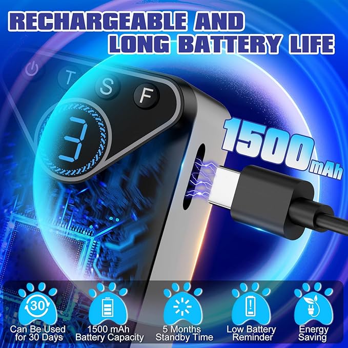 1500 mAh Rechargeable Anti Barking Device for Dogs Indoor Up to 50 Ft Range, 9 Modes Dog Bark Deterrent Devices Dog Training & Behavior Aids, Bark Box Dog Barking Control Devices Safe for Humans, Dogs