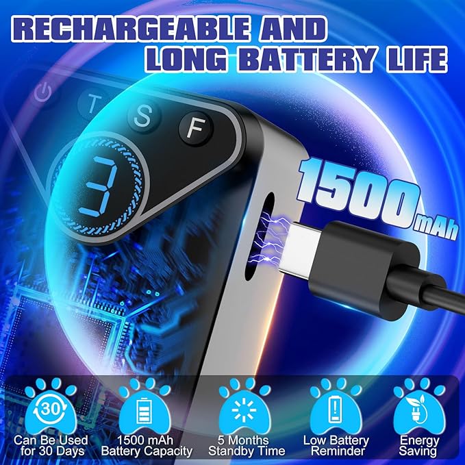 1500 mAh Rechargeable Anti Barking Device for Dogs Indoor Up to 50 Ft Range, 9 Modes Dog Bark Deterrent Devices Dog Training & Behavior Aids, Bark Box Dog Barking Control Devices Safe for Humans, Dogs