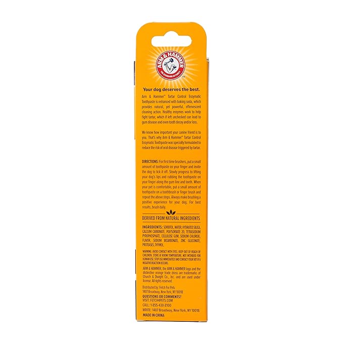 Arm & Hammer for Pets Tartar Control Enzymatic Toothpaste for Dogs | Reduces Plaque & Tartar Buildup | Safe for Puppies | Beef Flavor, 2.5 Ounces Dog Toothpaste