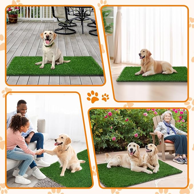 LOOBANI 43.7in x 27.6in Replacement Artificial Grass Puppy Training Pads, Quickly Absorbency Portable Dog Potty Grass, Fit 45x29in Potty Tray(1 Pack)