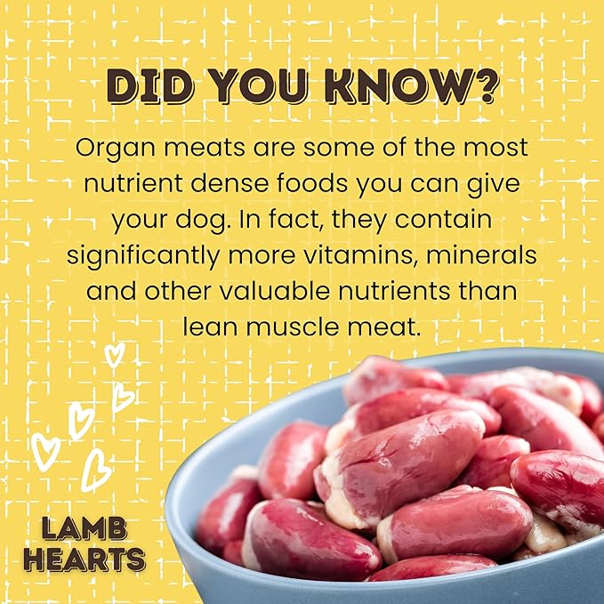 hotspot pets Freeze Dried Lamb Heart Treats for Cats & Dogs - 1LB BIG BAG- Single Ingredient All Natural Grain-Free - Perfect for Training, Healthy Topper or Snack - Made in USA