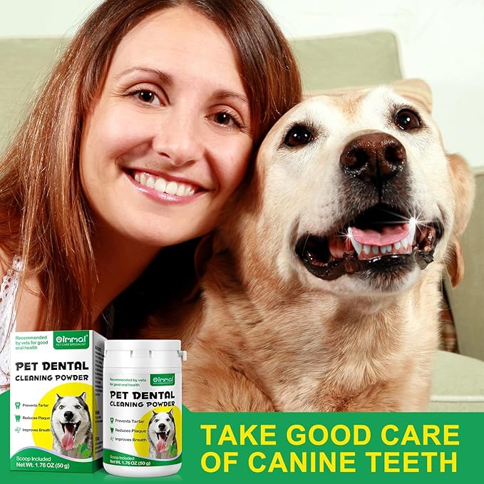2 Pack Dog Teeth Cleaning Powder, Dog Breath Freshener, Dental Powder for Dogs Teeth with Probiotics Help Reduce Bad Breath, Plaque Tartar Remover, Dog Dental Powder for Small, Medium, Large Dogs 50g