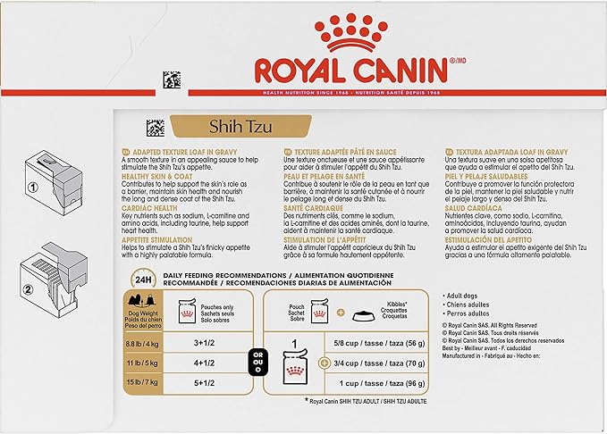 Royal Canin Adult Shih Tzu Wet Dog Food, 3 oz Pouch (Pack of 12)