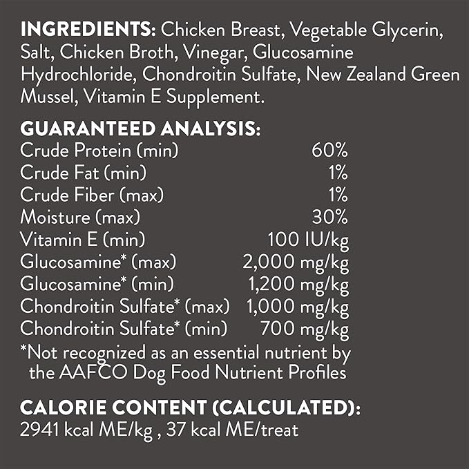 Dogswell Jerky Hip and Joint Dog Treats Grain Free Made in USA Only, Glucosamine and Chondroitin, 12 oz Chicken