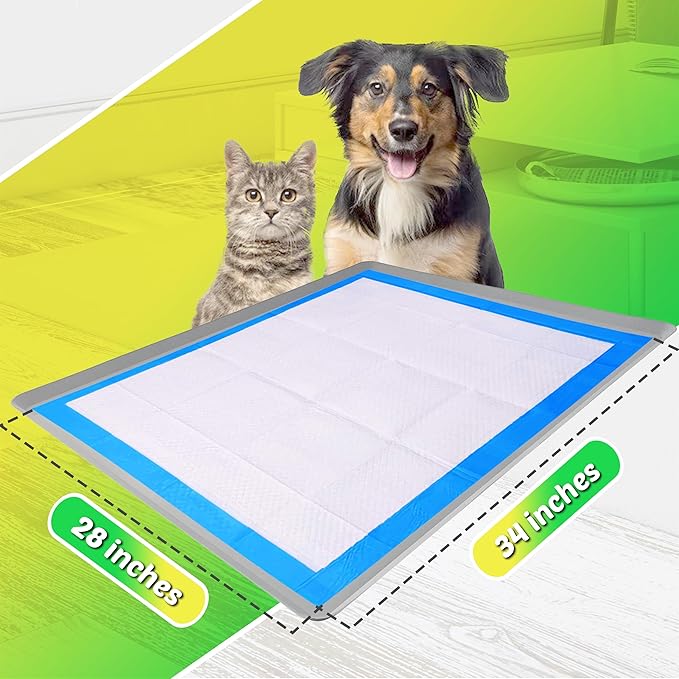 Skywin Dog Pad Holder Tray for 28 x 34 Inches Training Pads (Light Grey) - Easy to Clean and Store Perfect for Dog Potty Tray – Silicon Wee Wee Pad Holder, No Spill Pee Pad Holder for Dogs