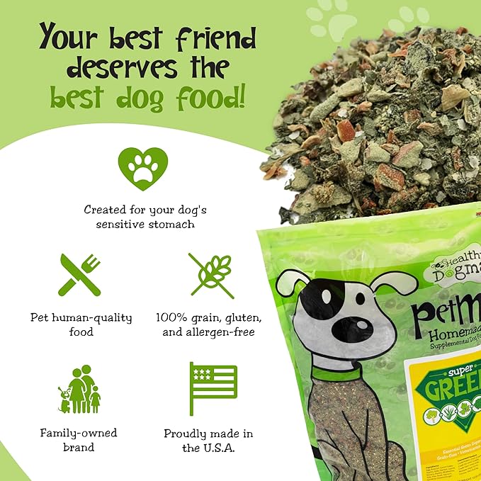 PetMix Vegetarian Dog Food for Allergies - Dehydrated, Grain Free, Raw, Homemade Dog Food (Super Greens, 10 lbs)