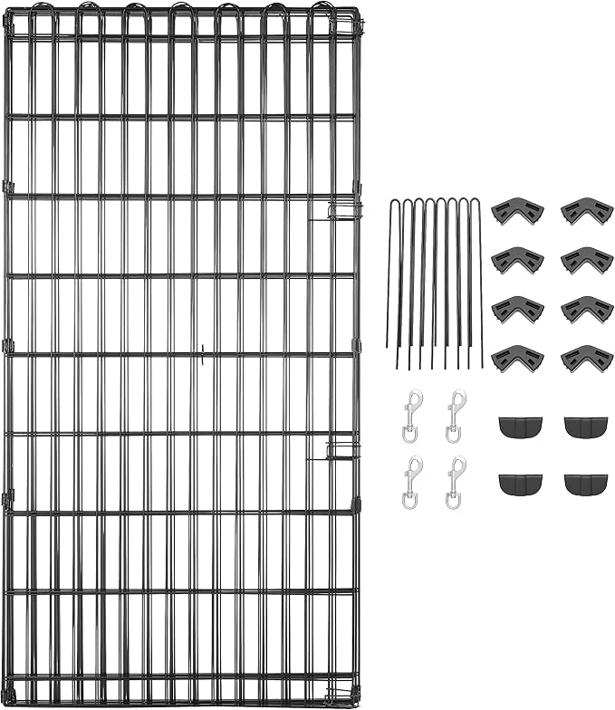 Amazon Basics Foldable Octagonal Metal Exercise Pet Play Pen for Dogs, Fence Pen, No Door, Large, 60 x 60 x 48 Inches, black