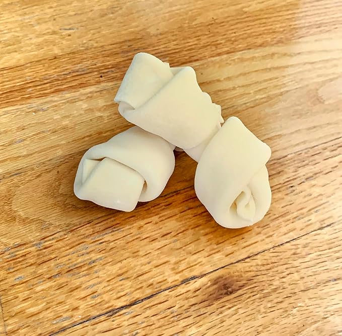 Dog Natural Rawhide Bones, Dog Chew Treats, Long Lasting Dog Chews, Knotted Bones 4”-5” (50873)