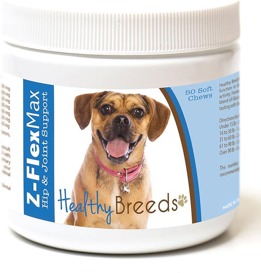 Healthy Breeds Puggle Z-Flex Max Hip and Joint Soft Chews 50 Count