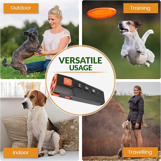 PNG Dog Bark Deterrent Device - 82 ft. Range | Anti Barking Device for Dogs | Dog Training & Behavior Aids | Ultrasonic Bark Stopper with LED Flashlight | Dog Whistle to Stop Barking Neighbors Dog