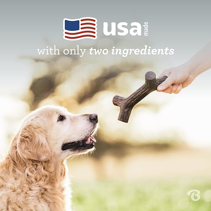 Benebone Maplestick Durable Dog Chew Toy for Aggressive Chewers, Real Maplewood, Made in USA, Medium