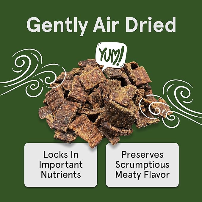 Real Meat Dog Treats - Two 12oz Bag of Bite-Sized Air-Dried Beef Jerky for Dogs - Grain-Free Jerky Dog Treats with 95% Human-Grade, Free-Range, Grass Fed Beef - All-Natural High Protein Dog Treats