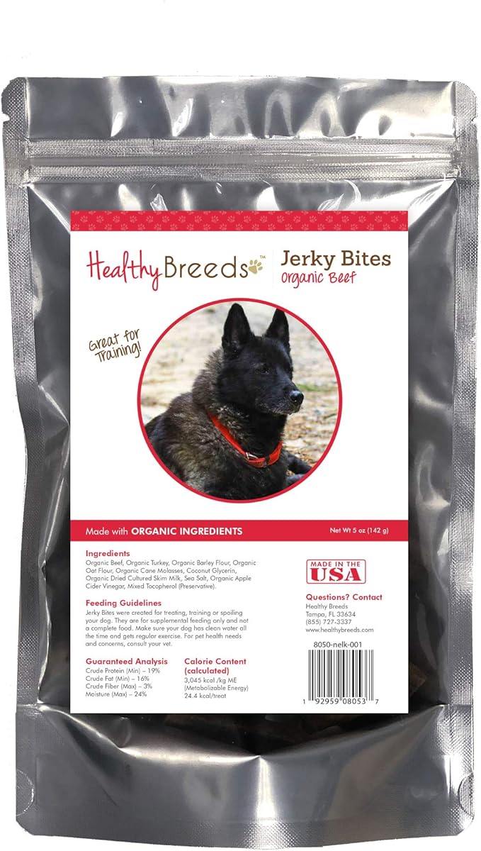 Healthy Breeds Norwegian Elkhound Jerky Bites Beef Recipe Dog Treats 5 oz