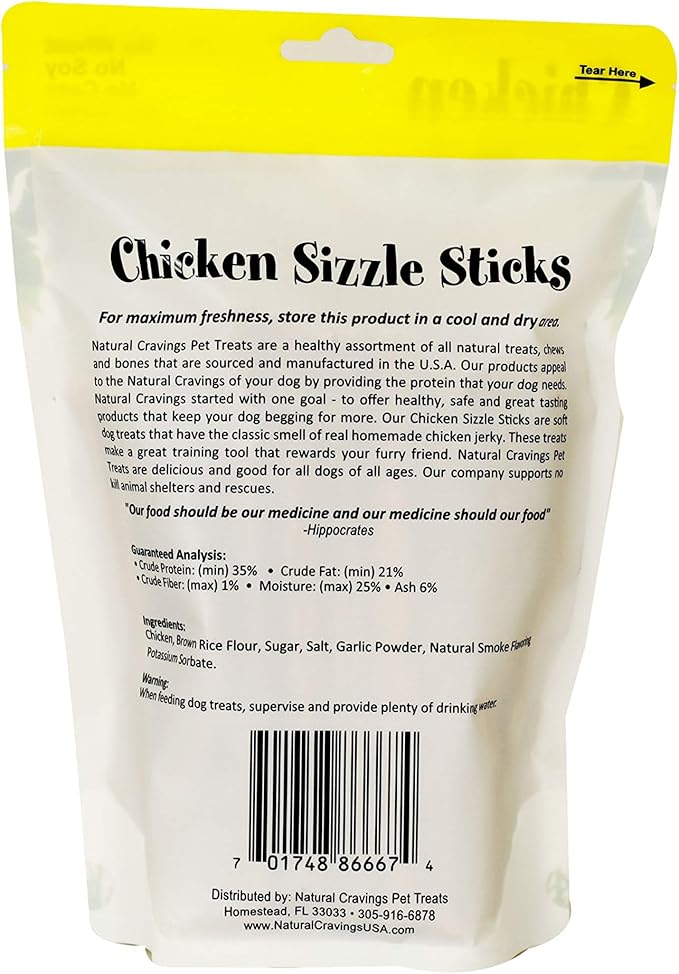 Sizzle Sticks Jerky Dog Treats | 12 oz. Bag | Product of USA - Smells Great | Chicken