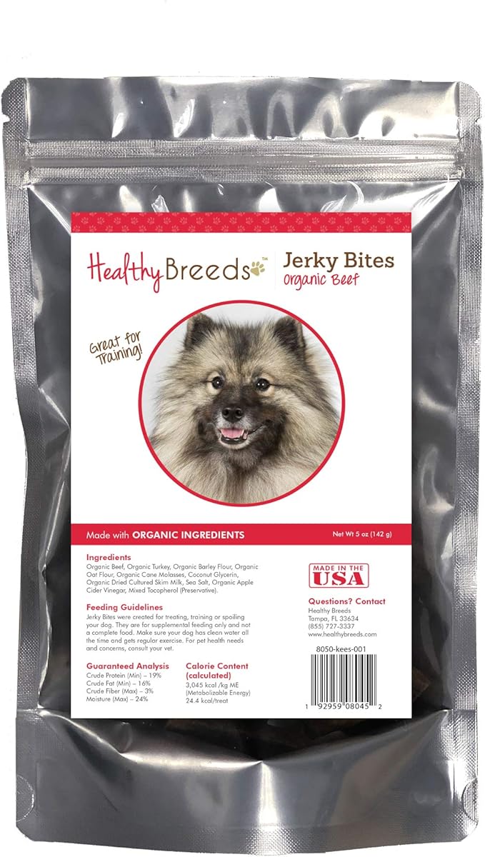 Healthy Breeds Keeshonden Jerky Bites Beef Recipe Dog Treats 5 oz