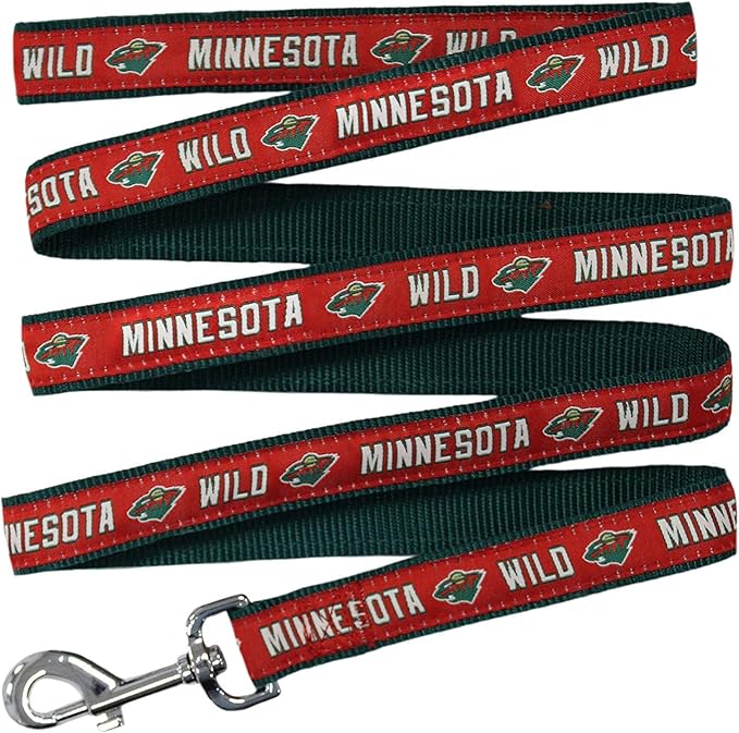 Pets First NHL Minnesota Wild Leash for Dogs & Cats, Walk Cute & Stylish! The Ultimate Hockey Fan Leash!, large (6 ft long x 1 in width) (WLD-3031-LG)