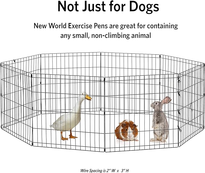 New World Pet Products 48' Foldable Black Metal Dog Exercise Pen No Door