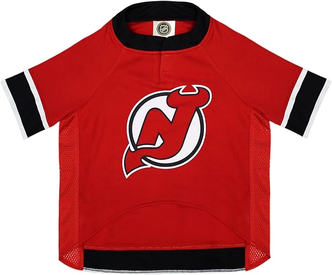 Pets First NHL New Jersey Devils Jersey for Dogs & Cats, X-Small. - Let Your Pet Be A Real NHL Fan!