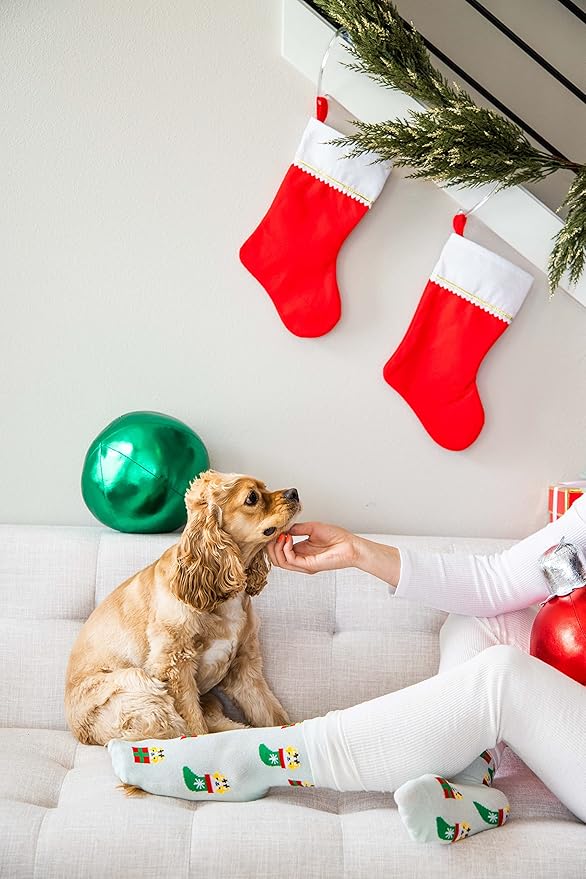 Pearhead Corgi Christmas Socks, Novelty Holiday Socks, Unisex One Size Fun Socks, Cotton Socks For Dog Lovers, Christmas Gift