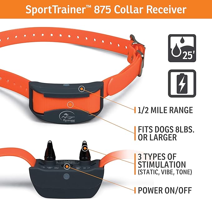 SportDOG Brand SportTrainer Remote Trainer - Shock Collar with 1/2 Mile Range - OLED Screen - Waterproof, Rechargeable Dog Training E-Collar with Tone, Vibrate, & Static - 3 Dog Expandable, Orange