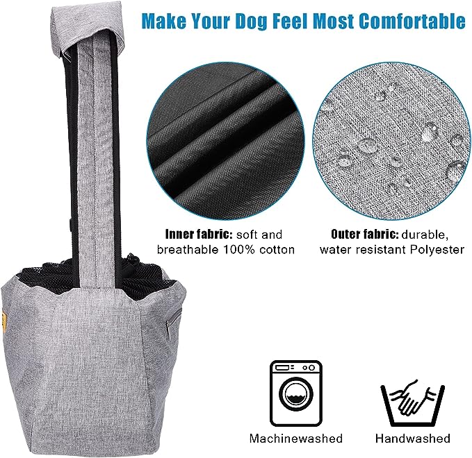 Ownpets Pet Sling Carrier, Fits 15 to 20lbs Extra-large Dog/Cat Sling Carrier Reversible and Hands-Free Dog Bag with Adjustable Strap and Pocket Shoulder Pad for Outdoor Travel Hiking